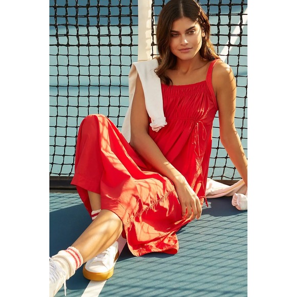 Daily Practice by Anthropologie Dresses & Skirts - Daily Practice by Anthropologie Keeseville Red Smocked Midi Dress Small